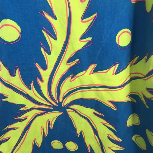 Ocean Pacific OP Vintage Hawaiian Shirt Surf Blue Neon Green Pink - Medium/Large - Picture 8 of 12